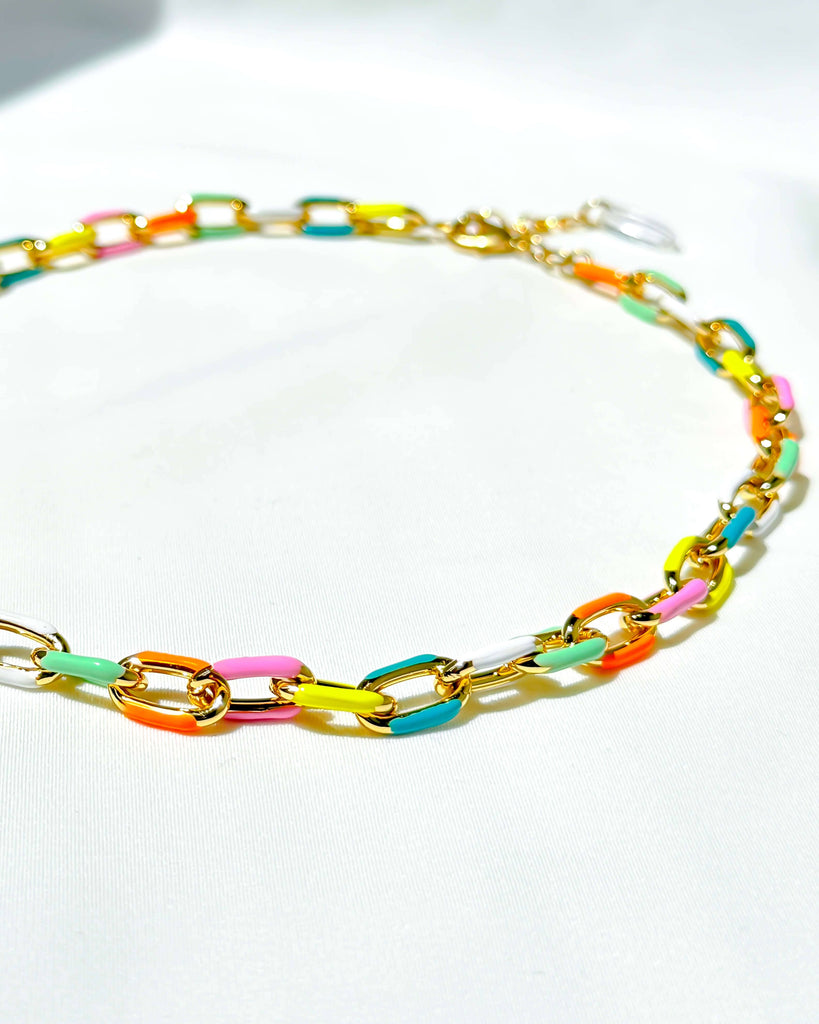 Enamel Necklace - Rainbow Necklaces ISLYNYC 
