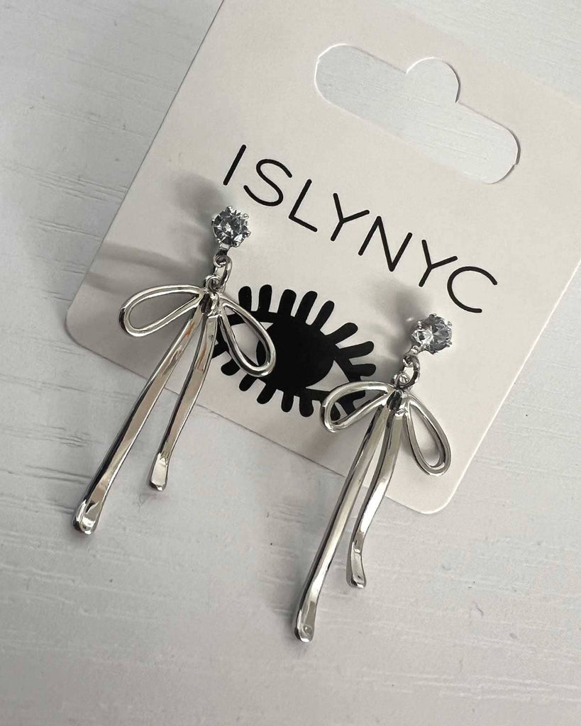 Why the Long Bow Earrings - Silver Earrings ISLYNYC