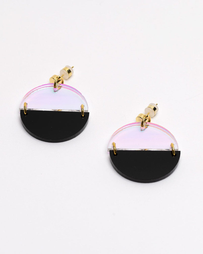 Caitlin Earrings - Black & Iridescent Earrings ISLYNYC