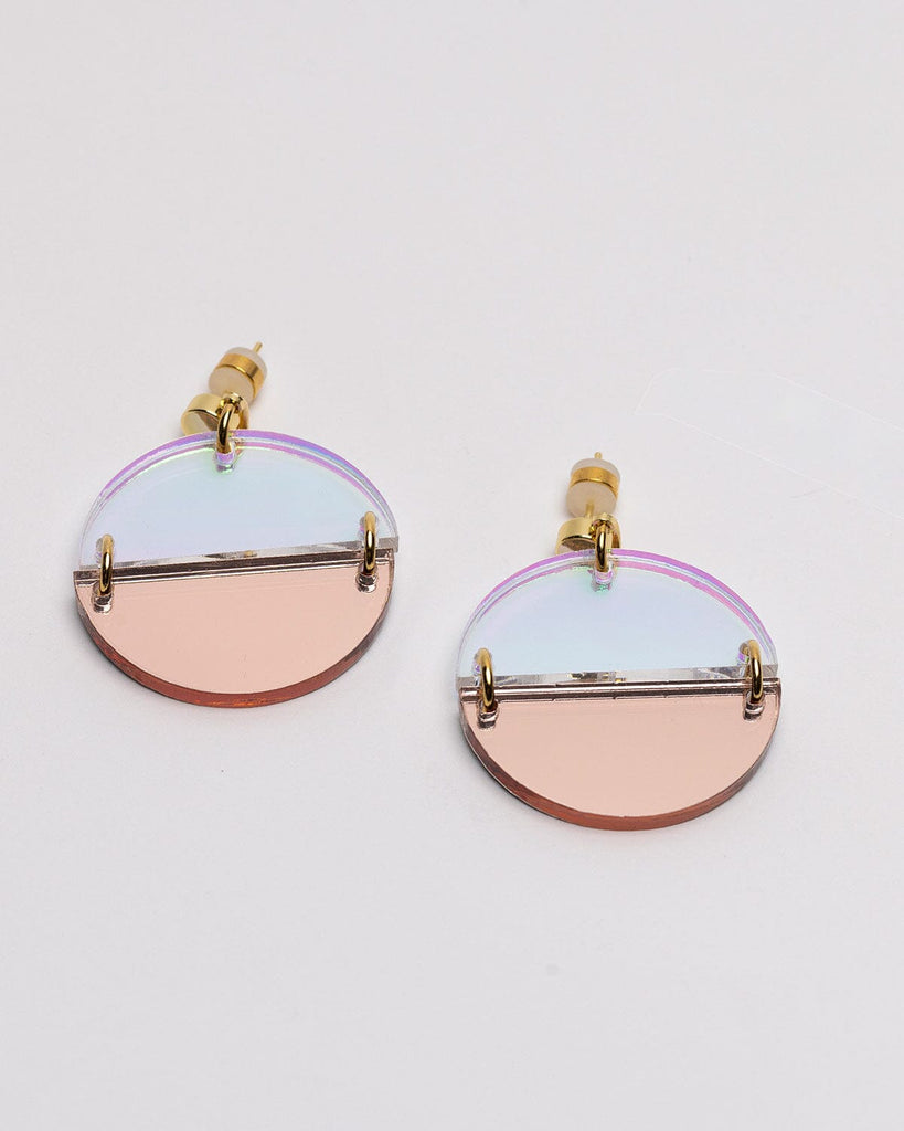 Caitlin Earrings - Rose Gold & Iridescent Earrings ISLYNYC