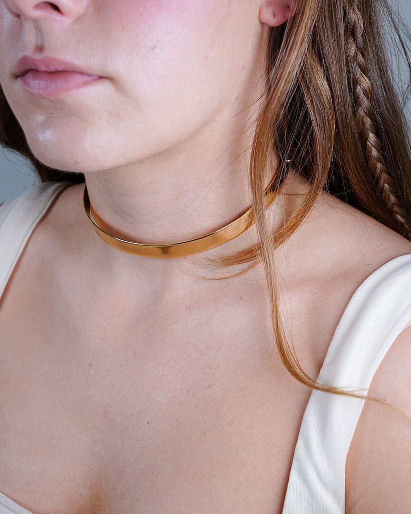 Gold Bar Choker Necklaces ISLYNYC