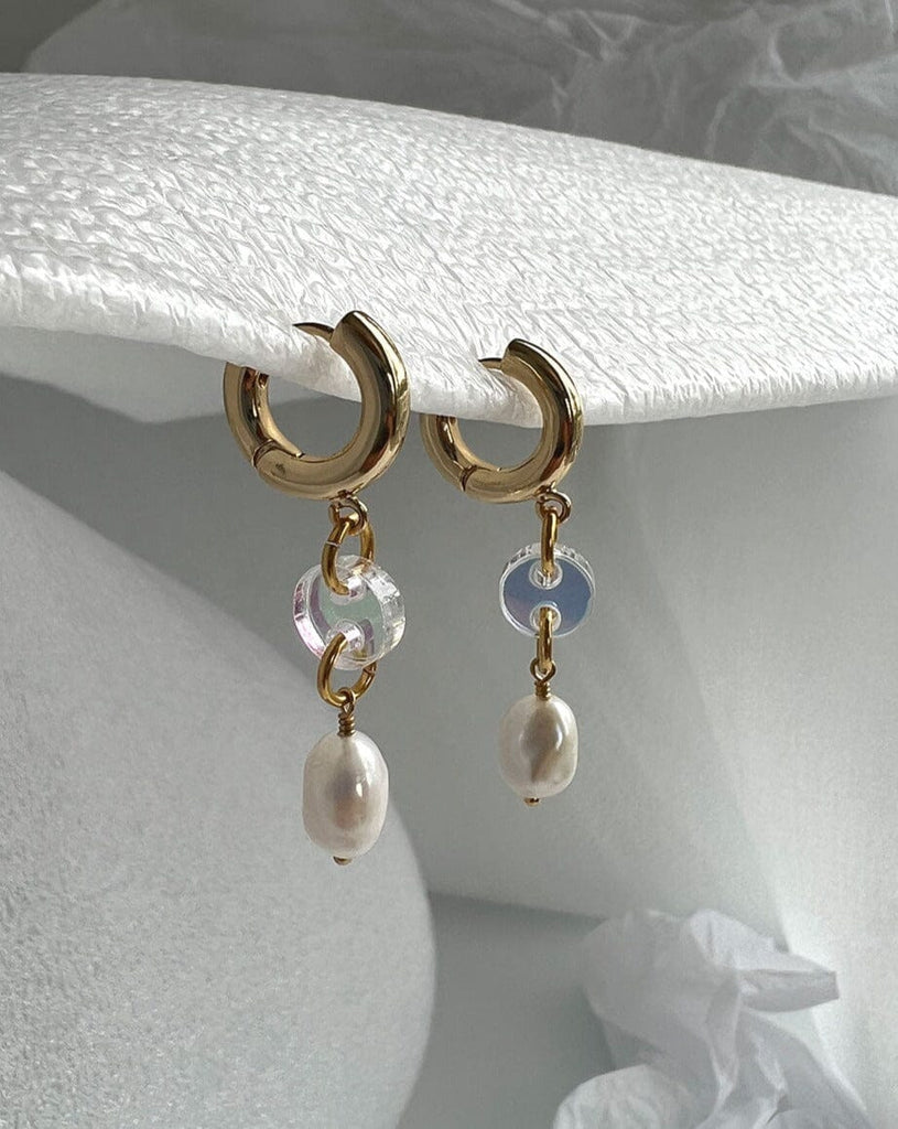 Icy Pearl Hoop Earrings Earrings ISLYNYC