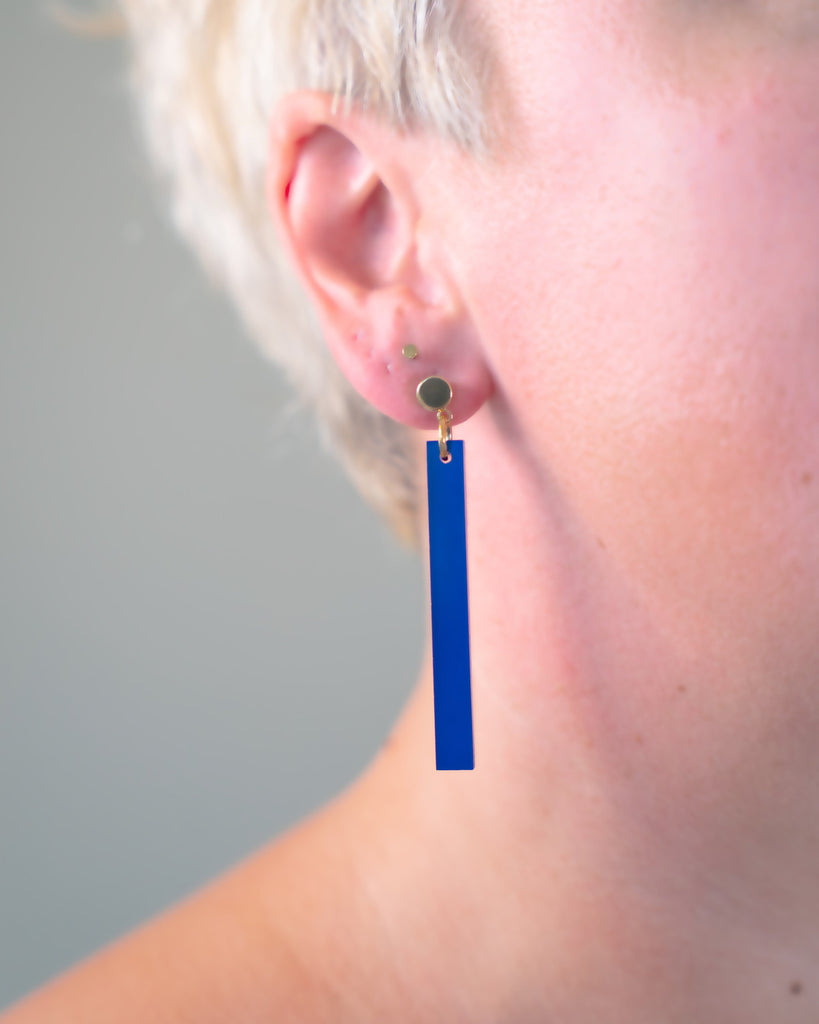 Long Stick Earrings - Blue Earrings ISLYNYC