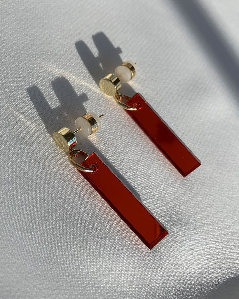 Short Stick Earrings - Ruby Earrings ISLYNYC