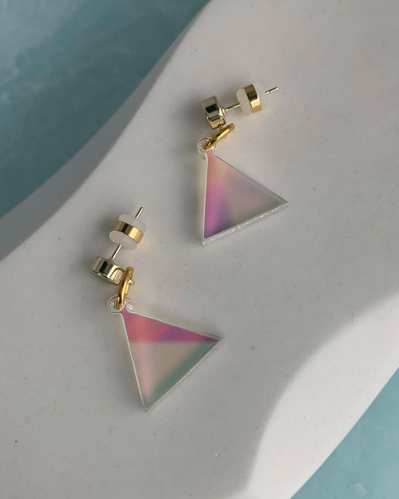 Triangle Charm Earrings Earrings ISLYNYC