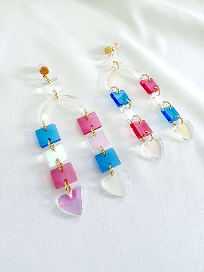 Arc Earrings - Trans Pride Earrings ISLYNYC 