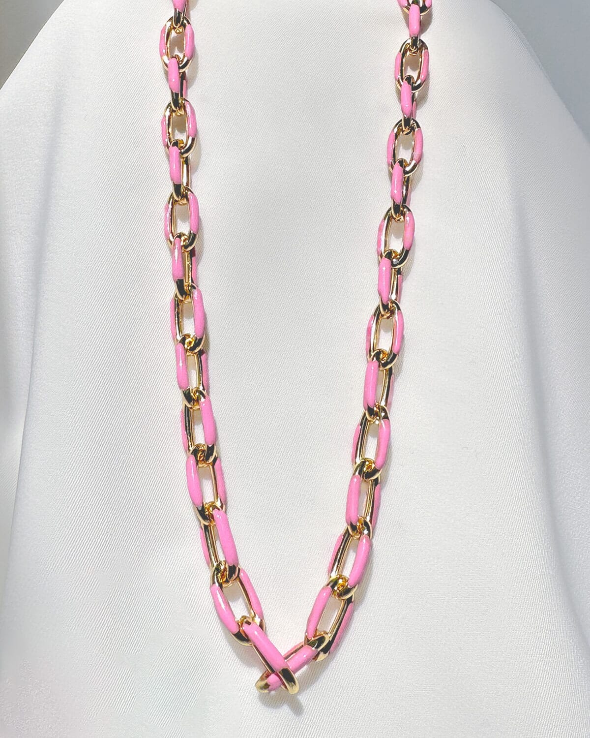 Enamel Chain Necklace - Pink Necklaces ISLY NYC - SIFS - D1 