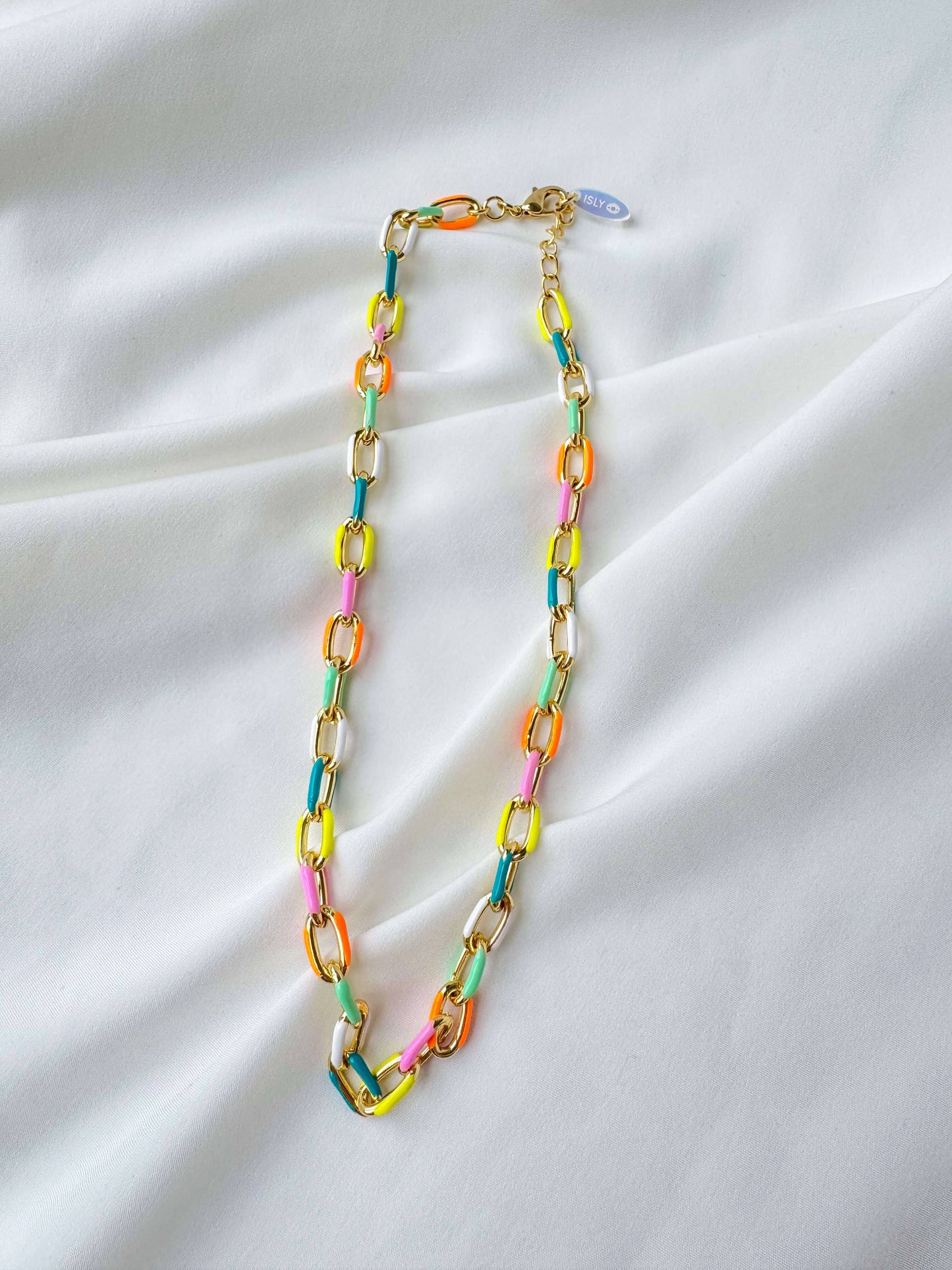 Enamel Necklace - Rainbow Necklaces ISLYNYC 