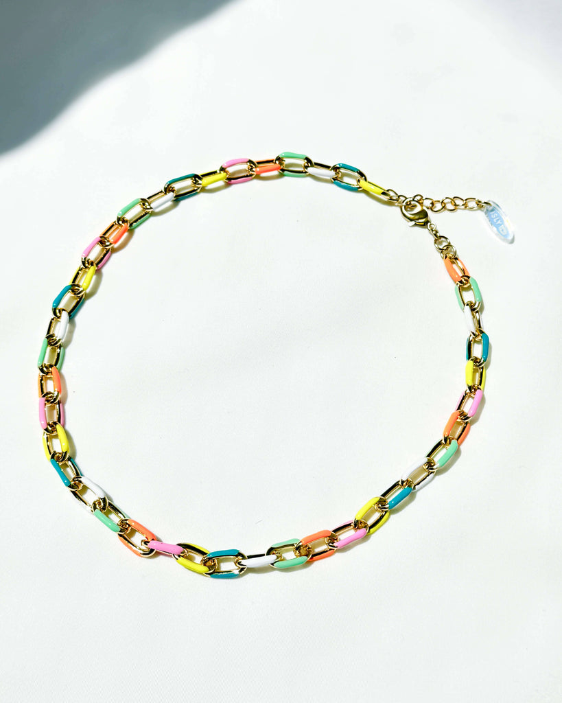 Enamel Necklace - Rainbow Necklaces ISLYNYC 