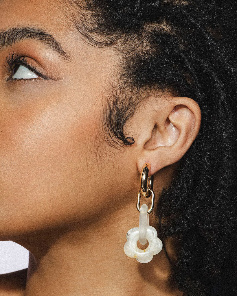 Flower Essence Earrings - Cream Earrings ISLYNYC