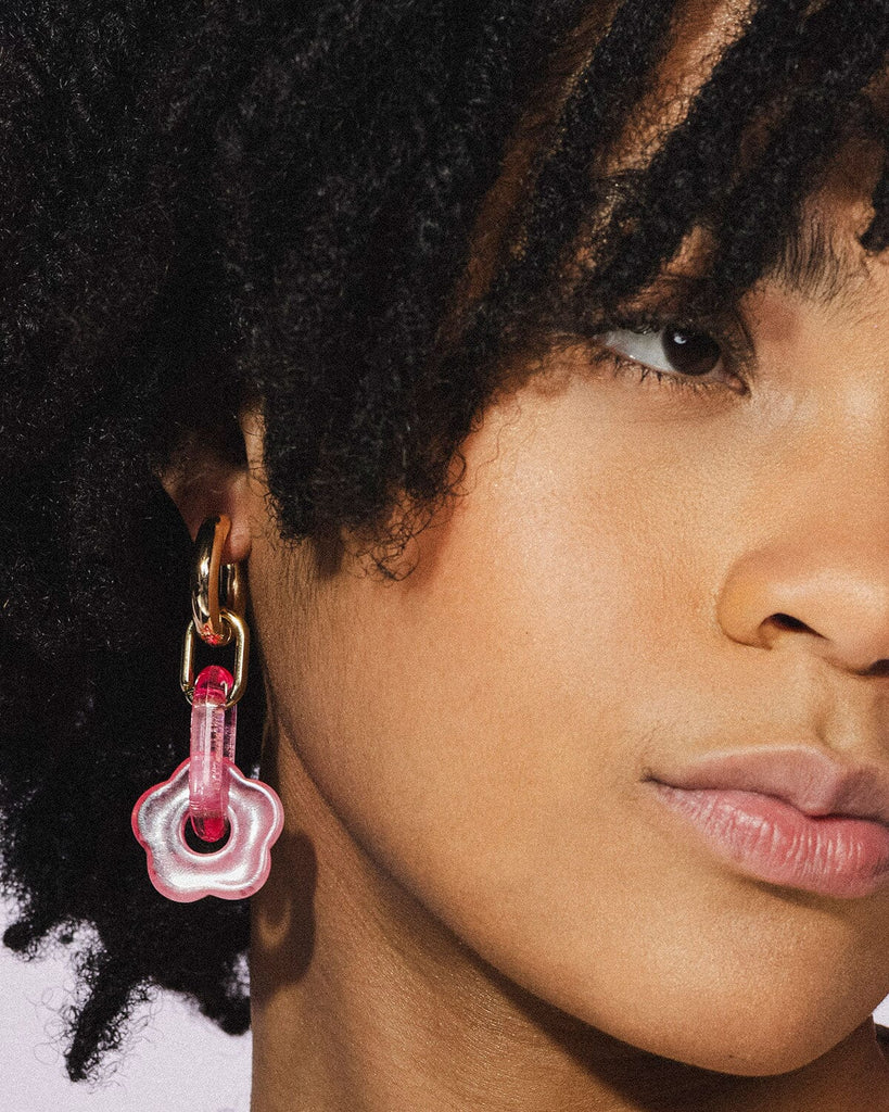 Flower Essence Earrings - Pink Earrings ISLYNYC