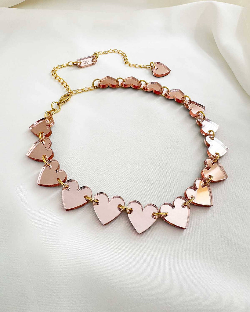 Heart Charm Choker - Rose Gold Necklaces ISLYNYC