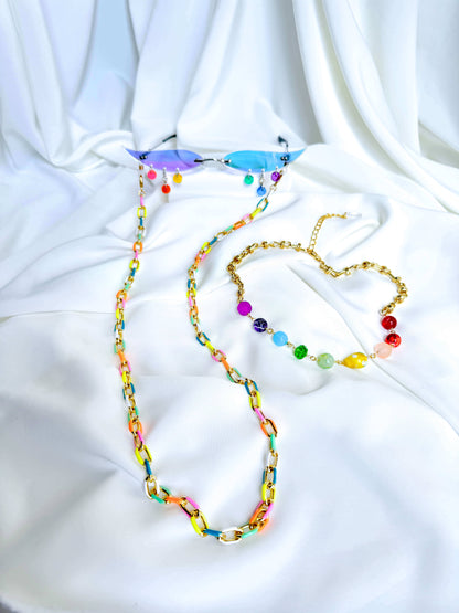 Long Enamel Necklace (and Lanyard) - Rainbow Necklaces ISLYNYC 