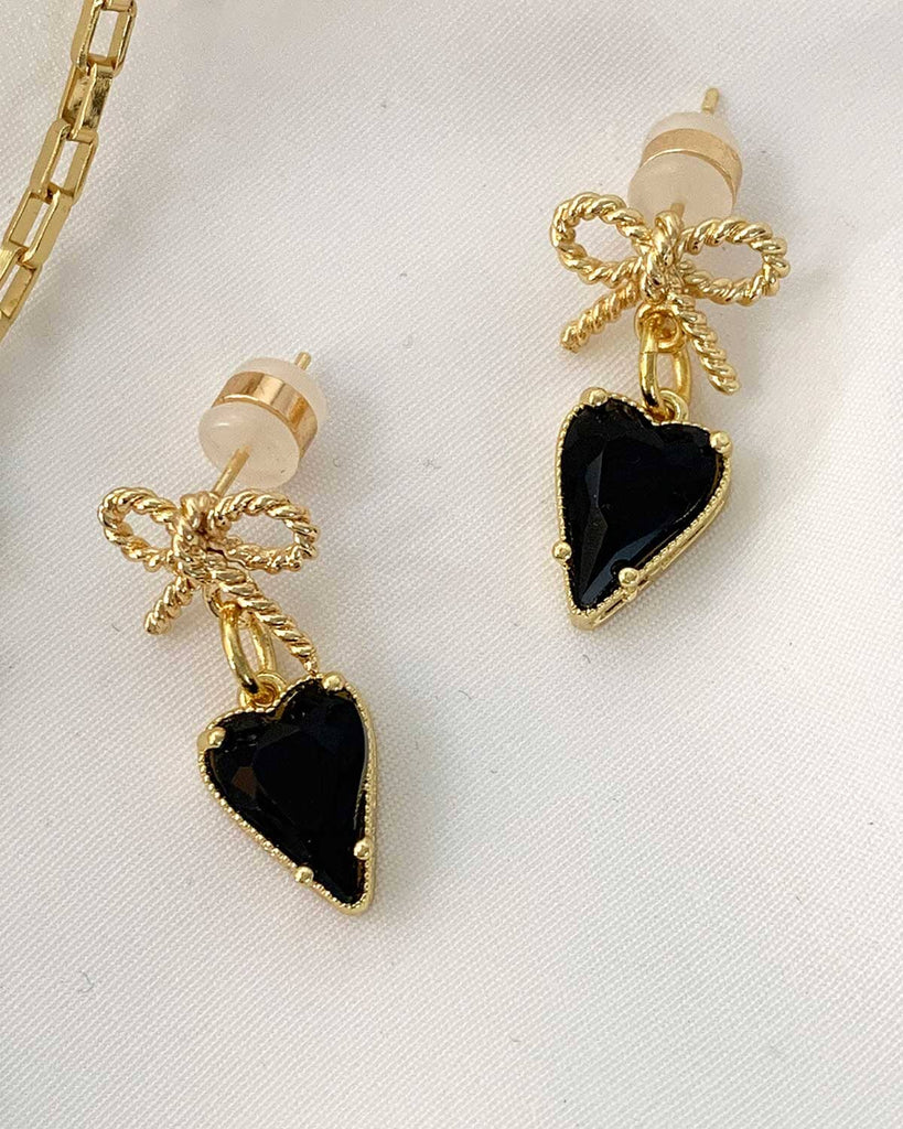 Lover's Gift Earrings - Gold & Black EARRINGS ISLYNYC 