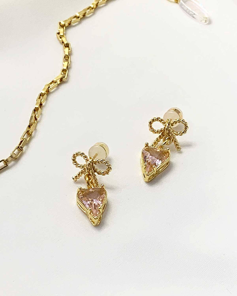 Lover's Gift Earrings - Gold & Pink EARRINGS ISLYNYC