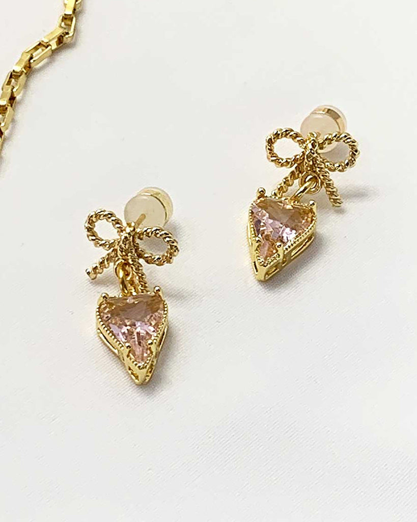 Lover's Gift Earrings - Gold & Pink EARRINGS ISLYNYC 