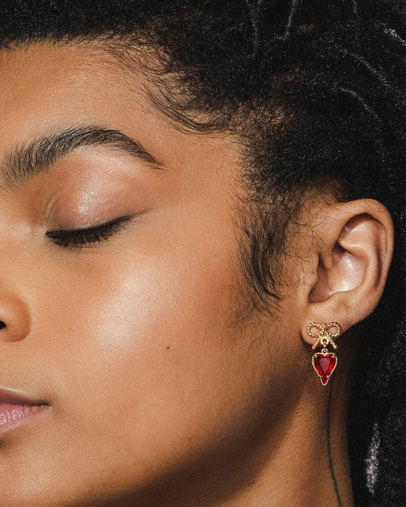 Lover's Gift Earrings - Gold & Red Earrings ISLYNYC 