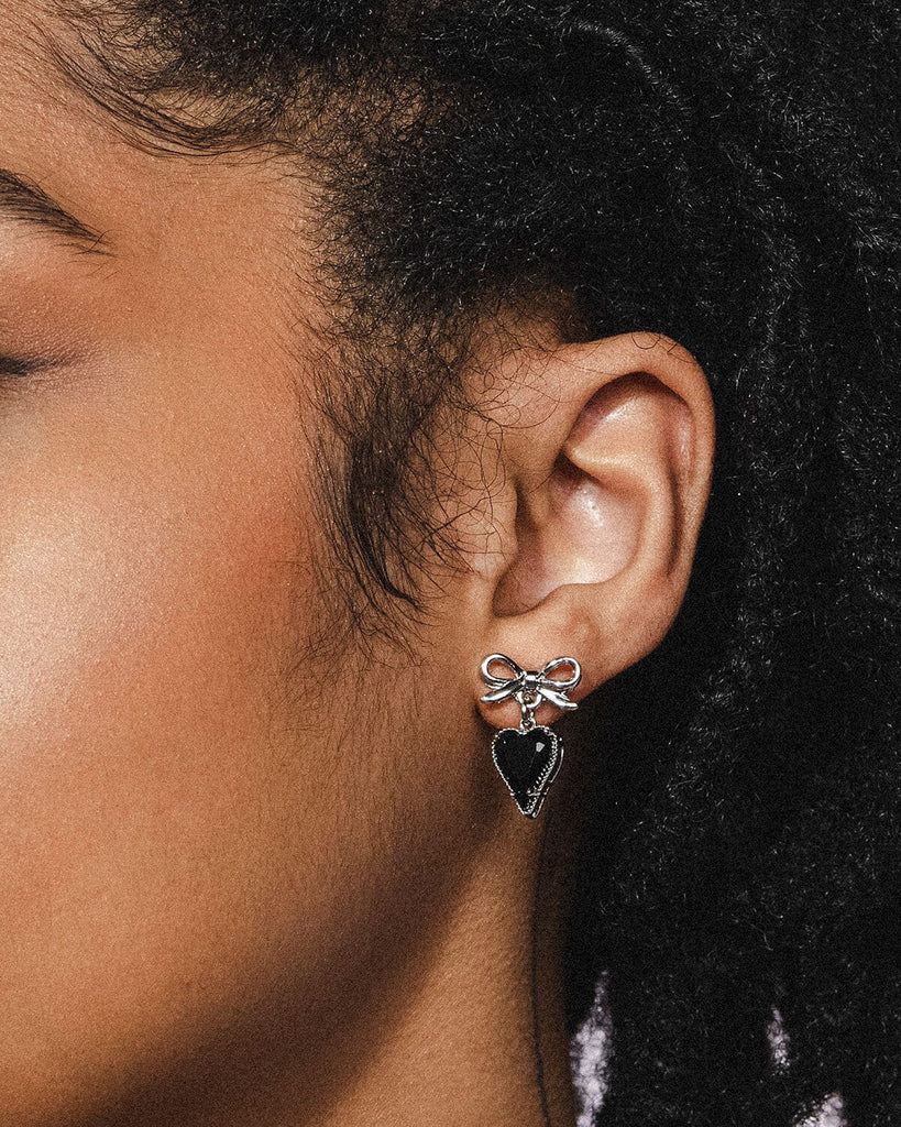Lover's Gift Earrings - Silver and Black Earrings ISLYNYC 