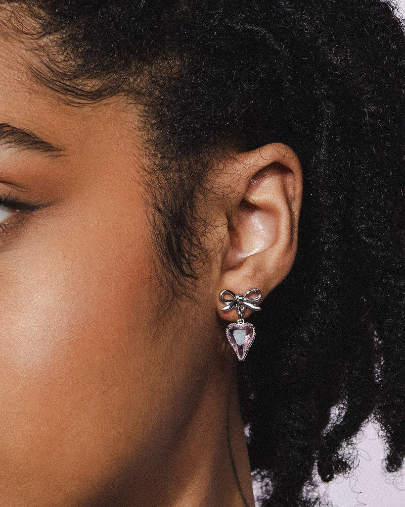 Lover's Gift Earrings - Silver & Pink Earrings ISLYNYC 