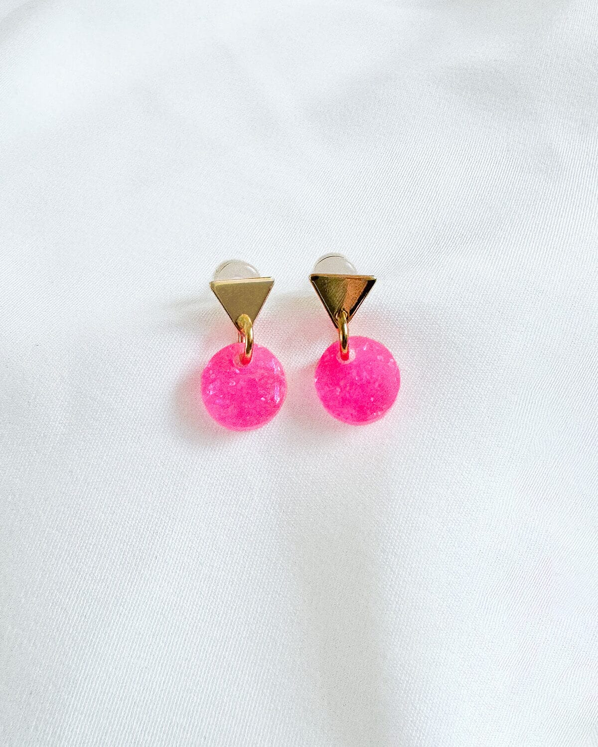 Mia Earrings - Neon Pink Glitter Earrings ISLY NYC - SIFS - D1 