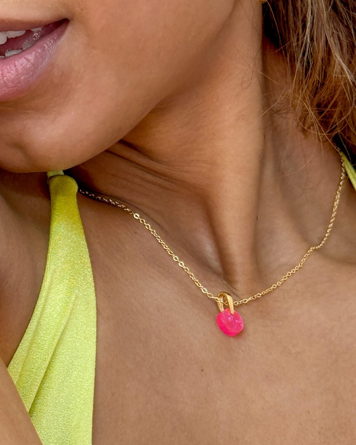 Mia Necklace - Neon Pink Glitter Earrings ISLY NYC - SIFS - D1 