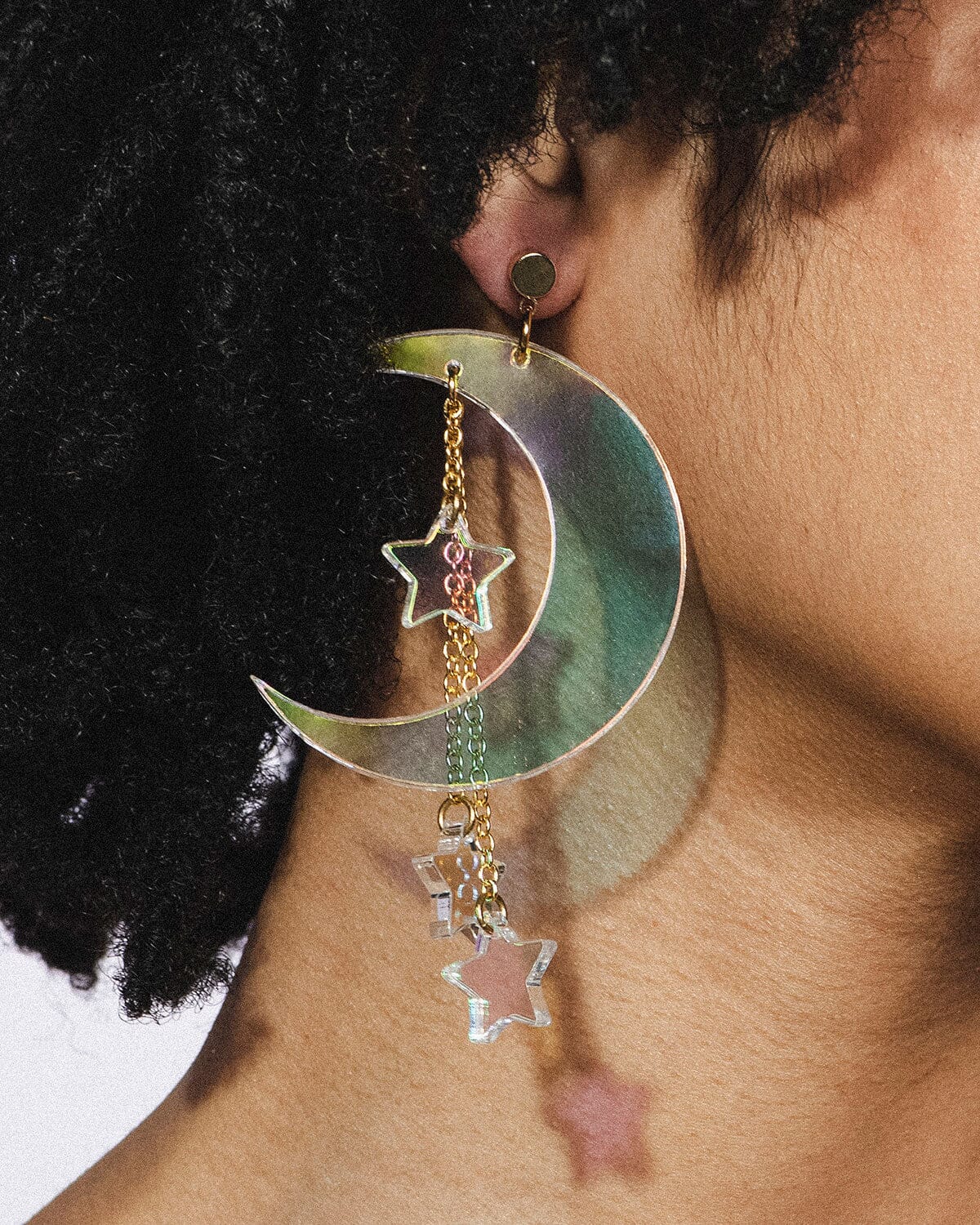 Moon & Stars Earrings - Iridescent/Gold Earrings ISLYNYC