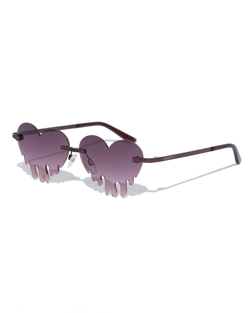 Petite UV 400 Dripping Heart Sunglasses - Wine Time Glasses ISLYNYC