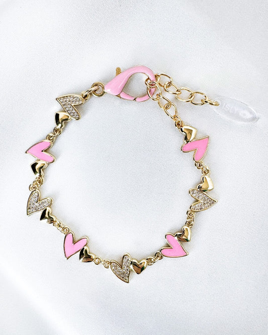 Pink & Pavé Sweetheart Bracelet Bracelets ISLY NYC - SIFS - D1 