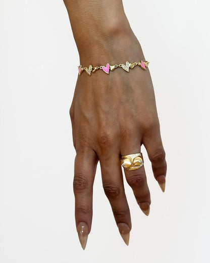 Pink & Pavé Sweetheart Bracelet Bracelets ISLY NYC - SIFS - D1 