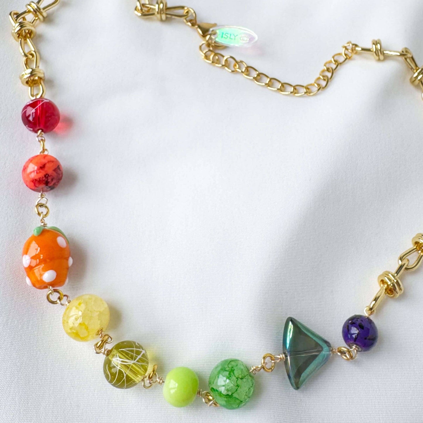 Rainbow Bead Necklace Necklaces ISLYNYC 