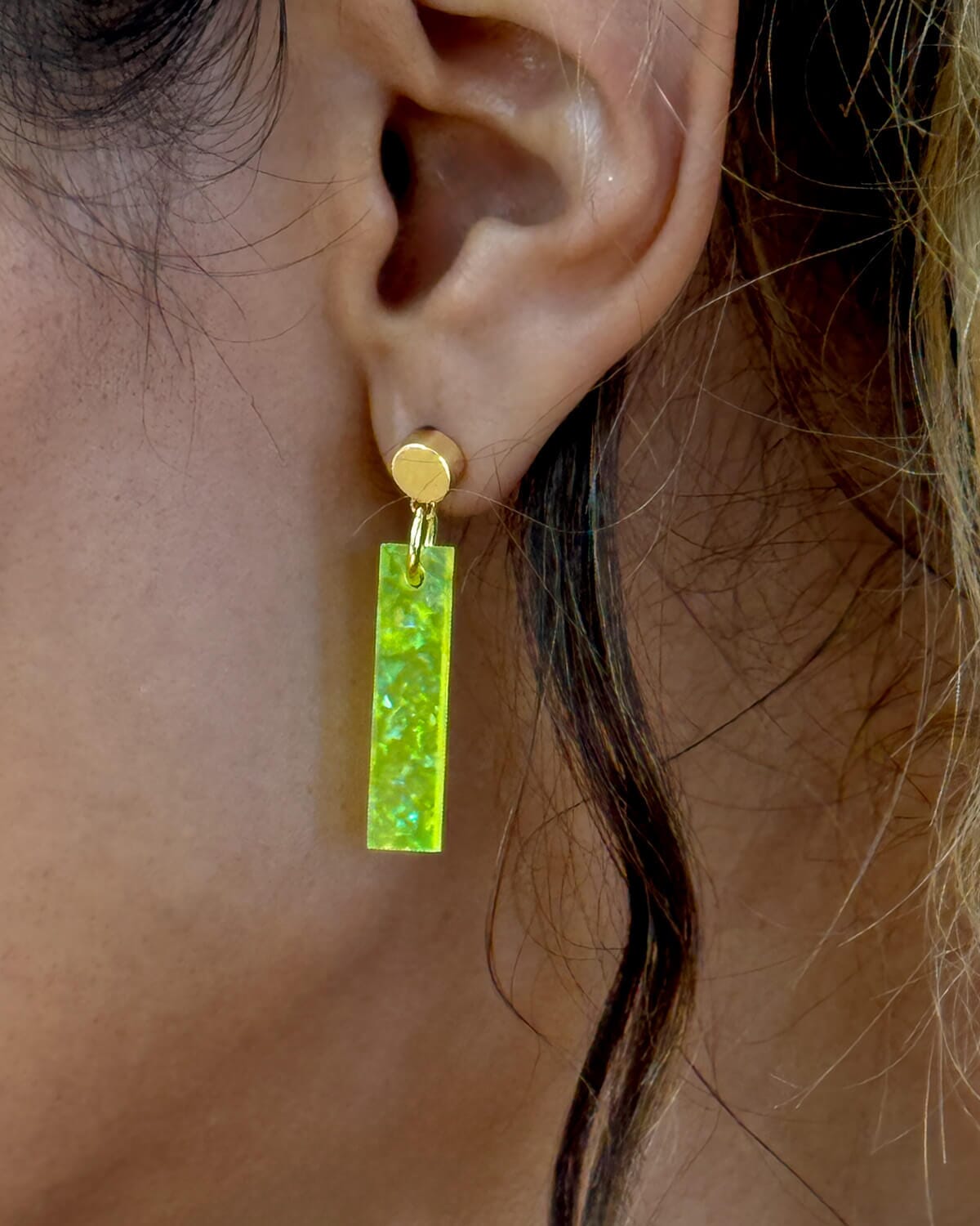 Short Stick Earrings - Acid Glitter Earrings ISLY NYC - SIFS - D1 