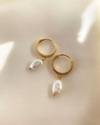 Single Pearl Hoops ISLY NYC