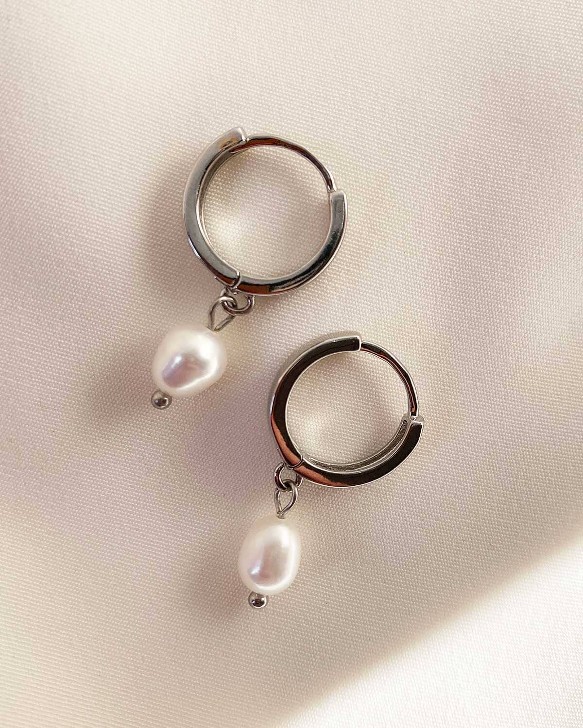 Single Pearl Hoops ISLY NYC