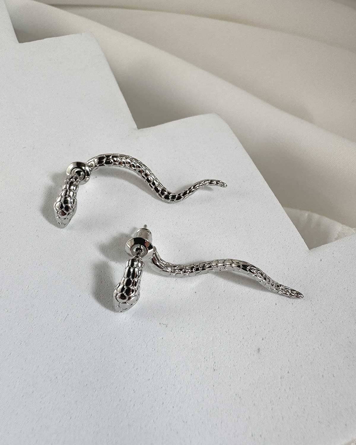 Snake Threader Earrings - White Gold Earrings ISLYcurated