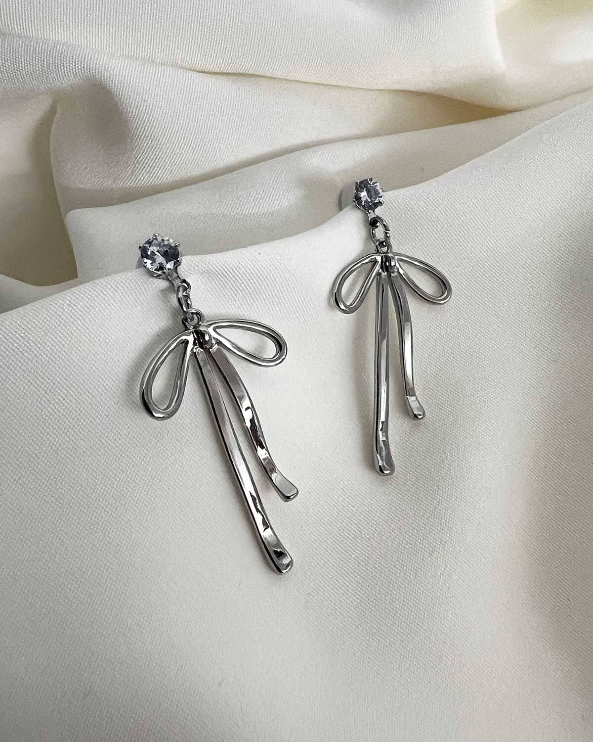 Why the Long Bow Earrings - Silver Earrings ISLYNYC