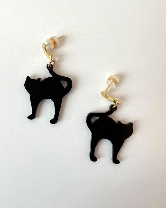 Black Cat Charm Earrings EARRINGS ISLYNYC