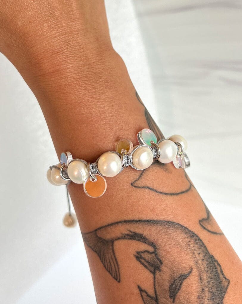 Bubble Pearl Bracelet - White Bracelets ISLYNYC 