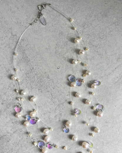 Bubble Pearl Illusion Necklace Necklaces ISLYNYC