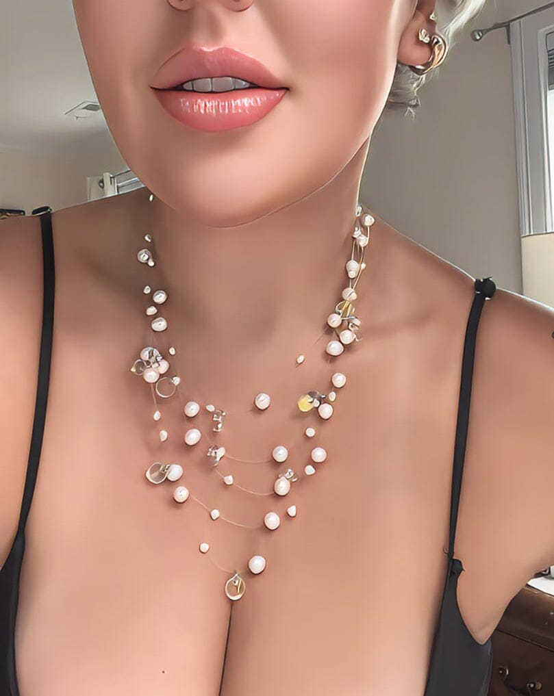 Bubble Pearl Illusion Necklace Necklaces ISLYNYC