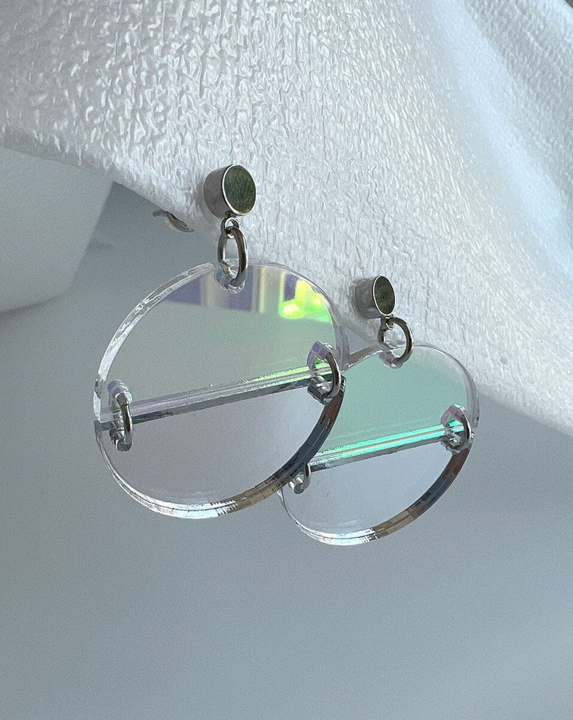 Caitlin Earrings - Iridescent & Silver Earrings ISLYNYC 