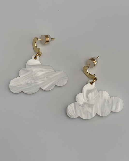 Cloud Charm Earrings - Pearl Earrings ISLYNYC