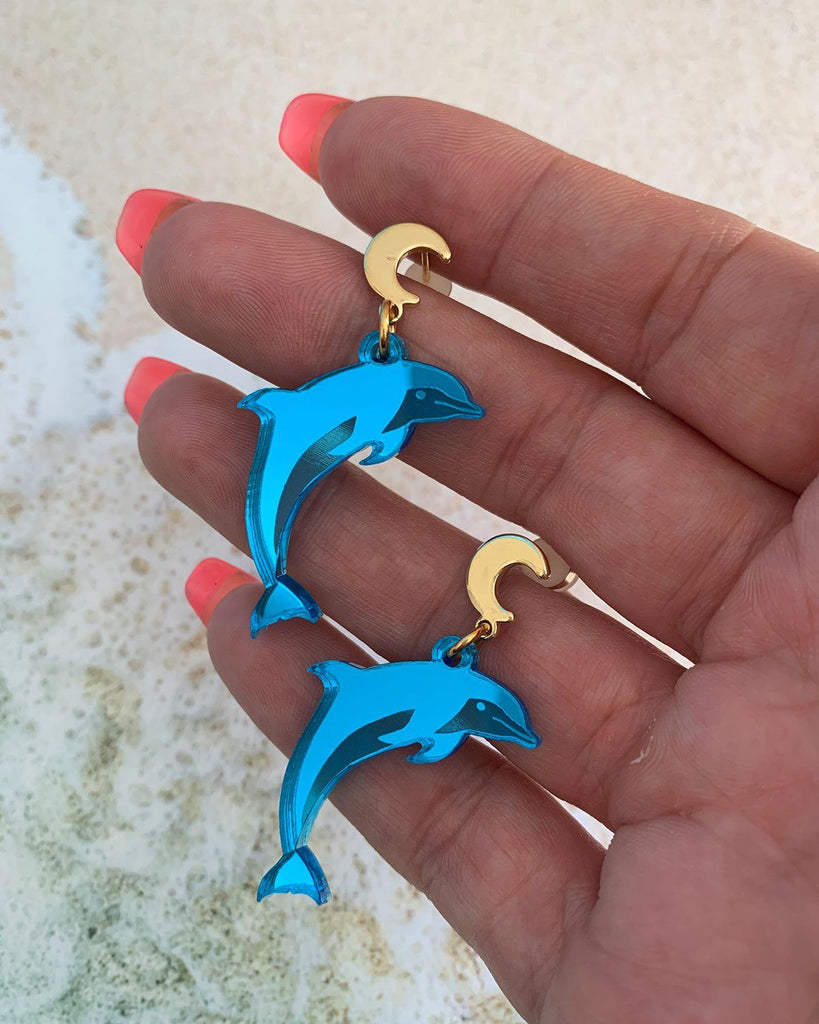 Dolphin Charm Earrings EARRINGS ISLYNYC 