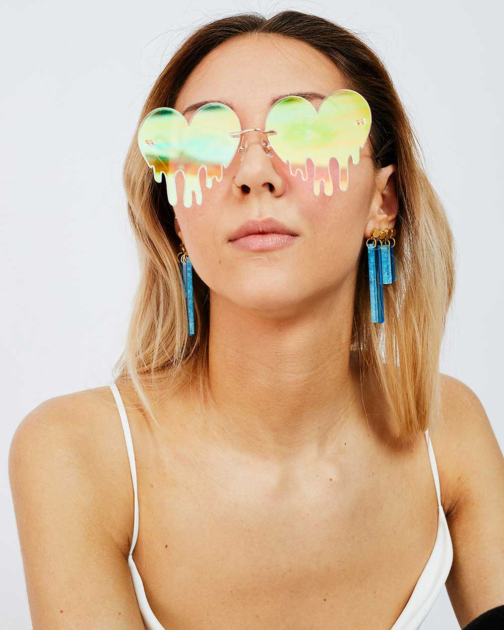 Dripping Heart Acrylic Glasses - Iridescent Glasses ISLYNYC