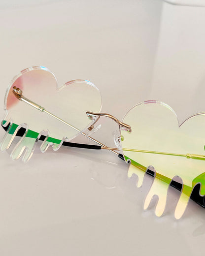 Dripping Heart Acrylic Glasses - Iridescent Glasses ISLYNYC