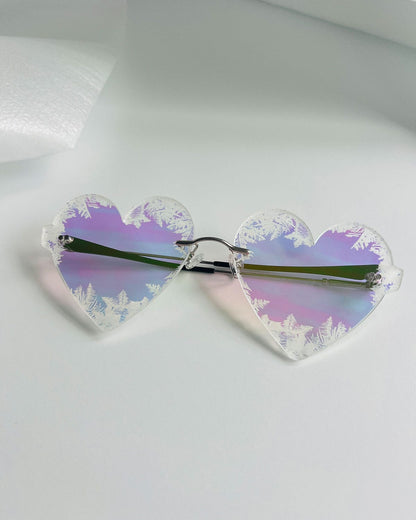 Frozen Heart Glasses - Iridescent Glasses ISLYNYC