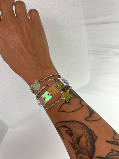 Joanna Bracelet - Iridescent/Silver Bracelets ISLYNYC