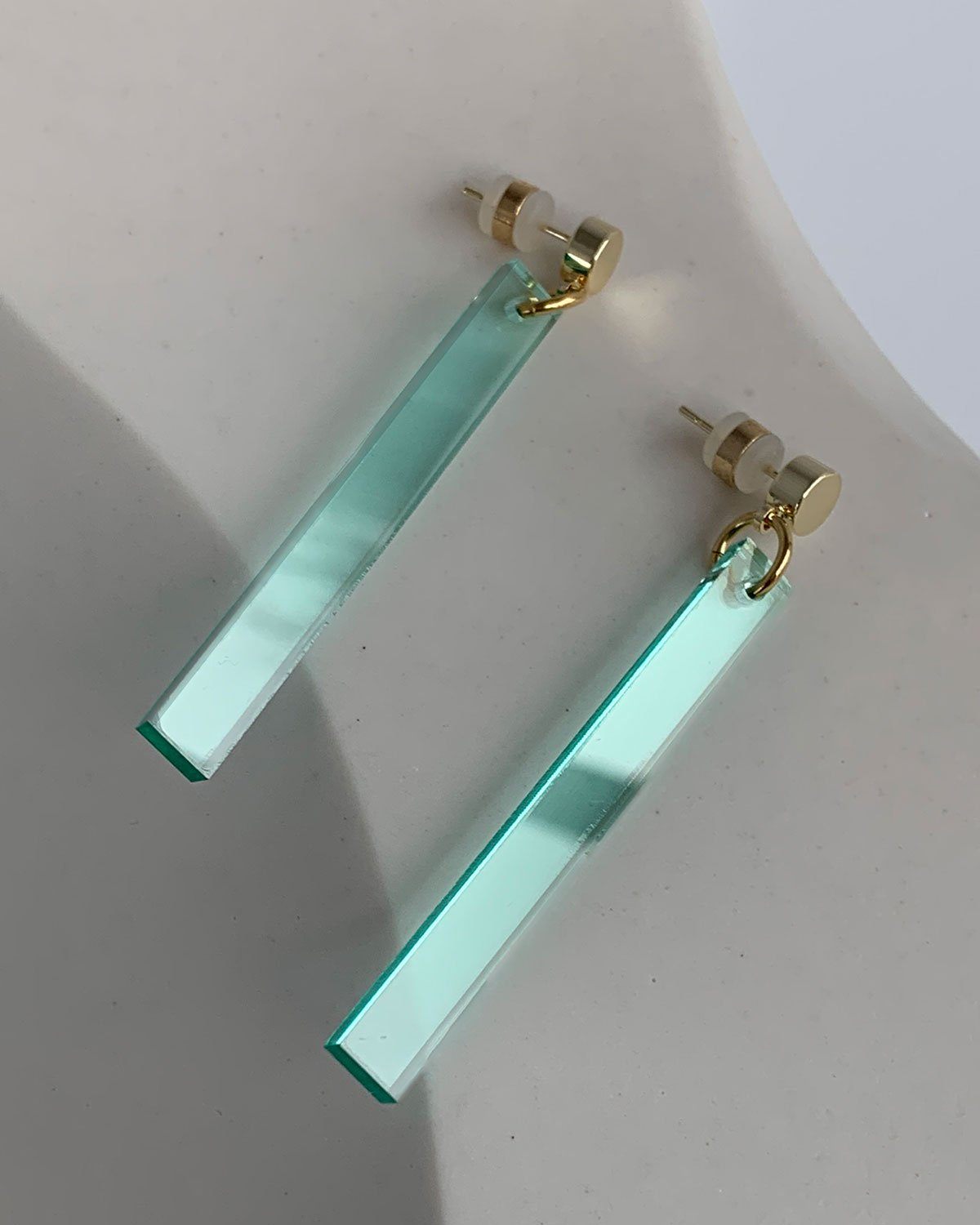 Long Stick Earrings - Glass Green EARRINGS ISLYNYC