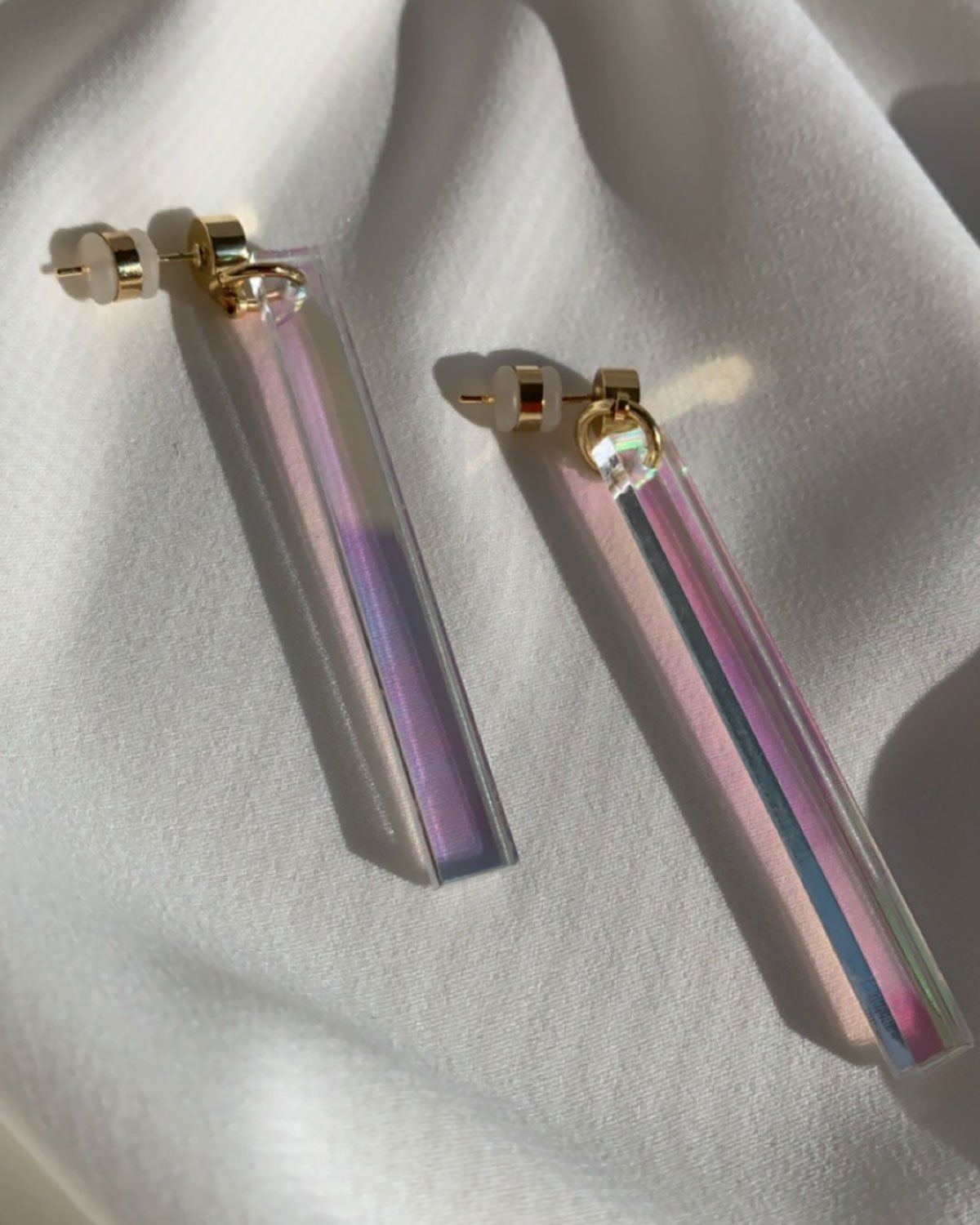 Long Stick Earrings - Iridescent Earrings ISLYNYC