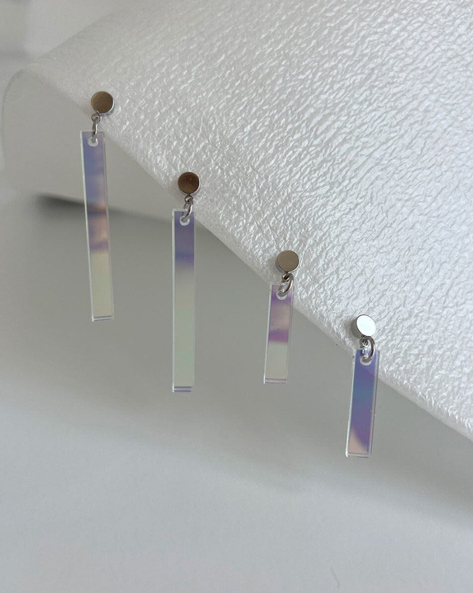 Long Stick Earrings - Iridescent/Silver Earrings ISLYNYC