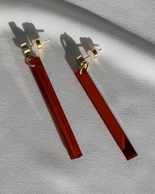 Long Stick Earrings - Ruby Earrings ISLYNYC